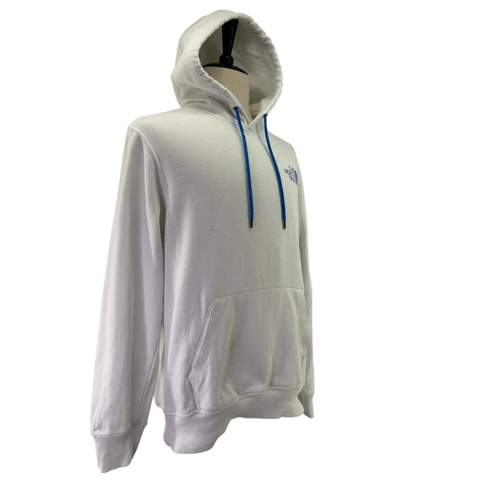 The North Face USA Graphic Hoodie Men's L White Blue Sweatshirt Patriotic